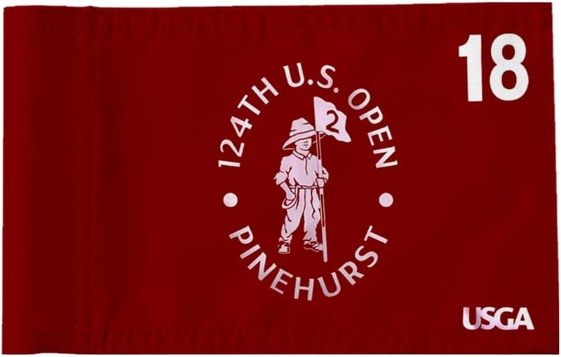 2BUT 2024 US Open Pinehurst Golf Pin Flag Practic Putting Green Golf Flag For Backyard Garden Double-Sewn 600D Nylon Miniature Pin Flag Regulation Tube Flag(Red 8"x6") - Image 1